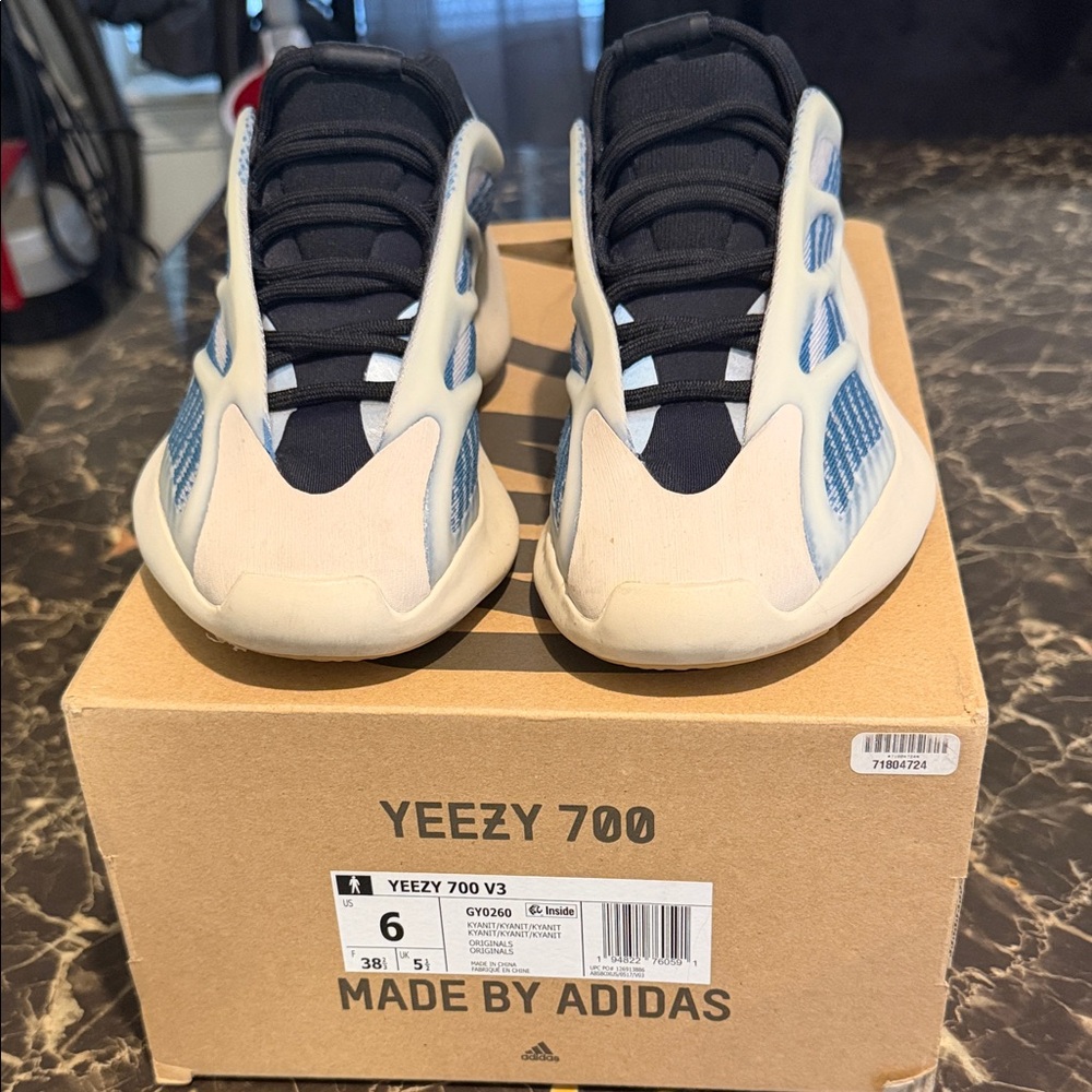 Adidas Yeezy 700 V3 Sneakers - Black, Cream, and Blue